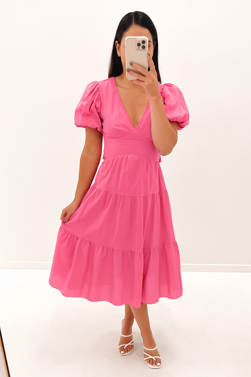 Leah Midi Dress Pink