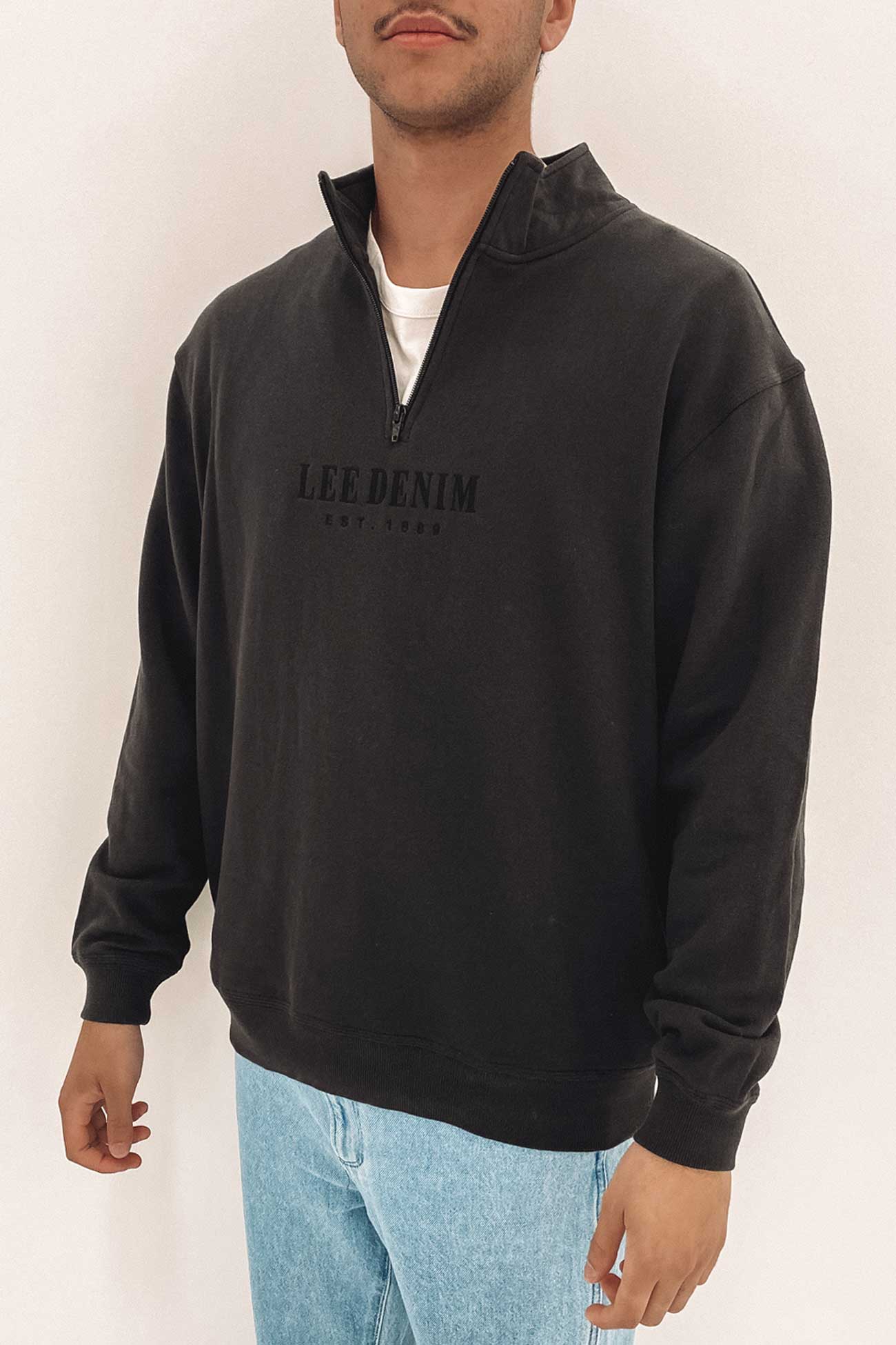 Lee Baggy Zip Sweat Worn Black