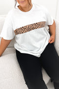 Leopard Panel Up Tee Snow Marle