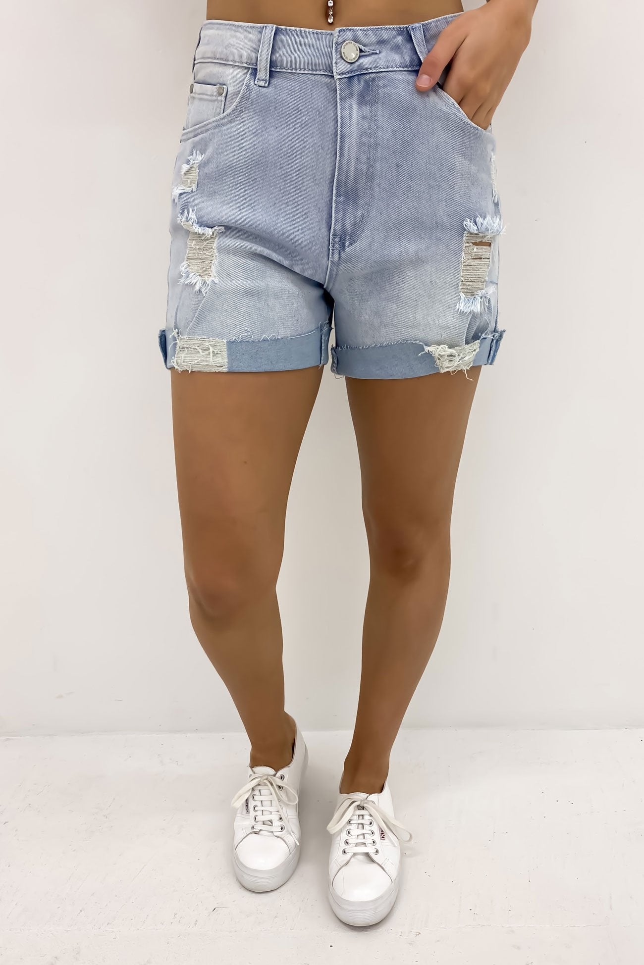 Liam Denim Short Light Blue