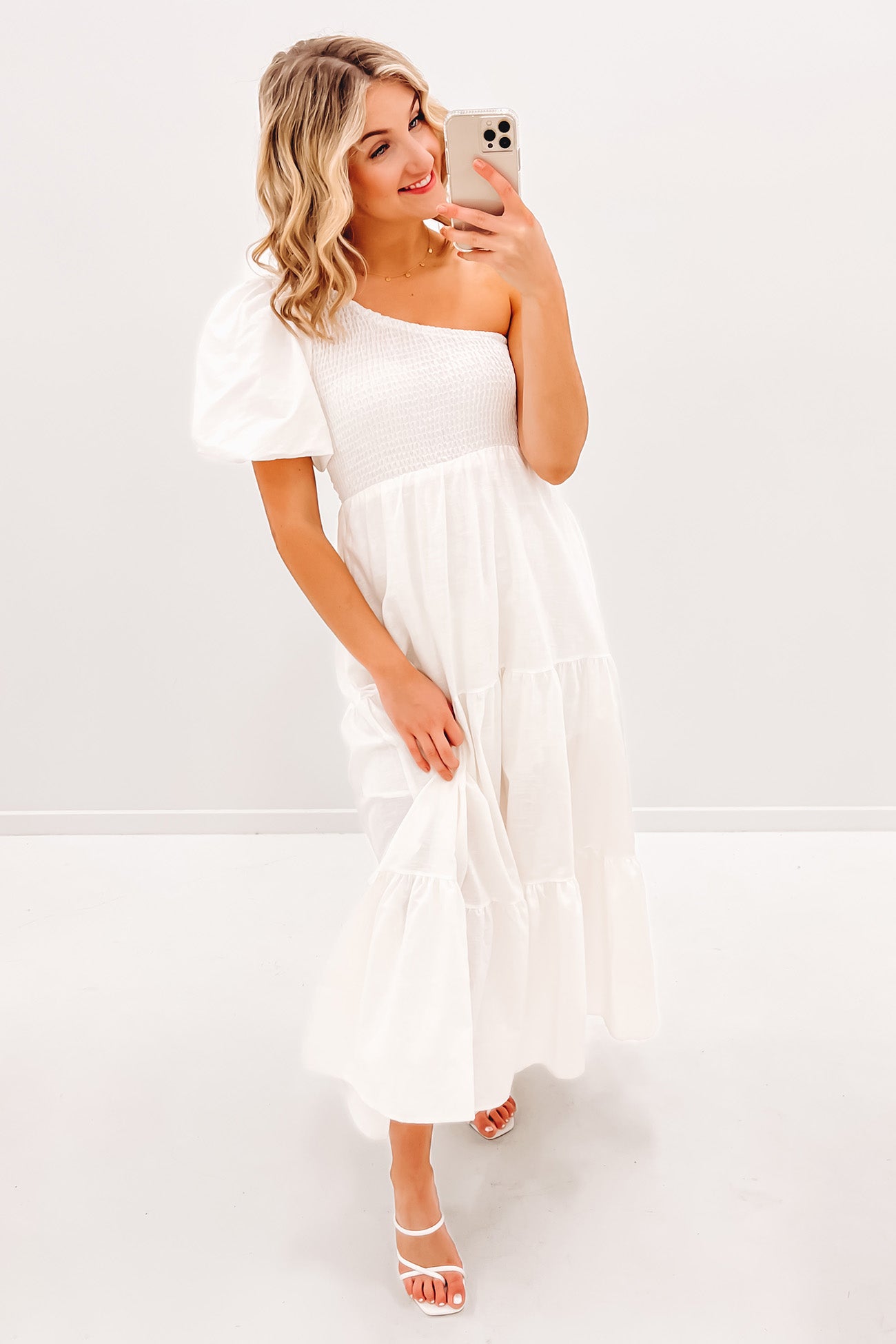 Lillie Midi Dress White