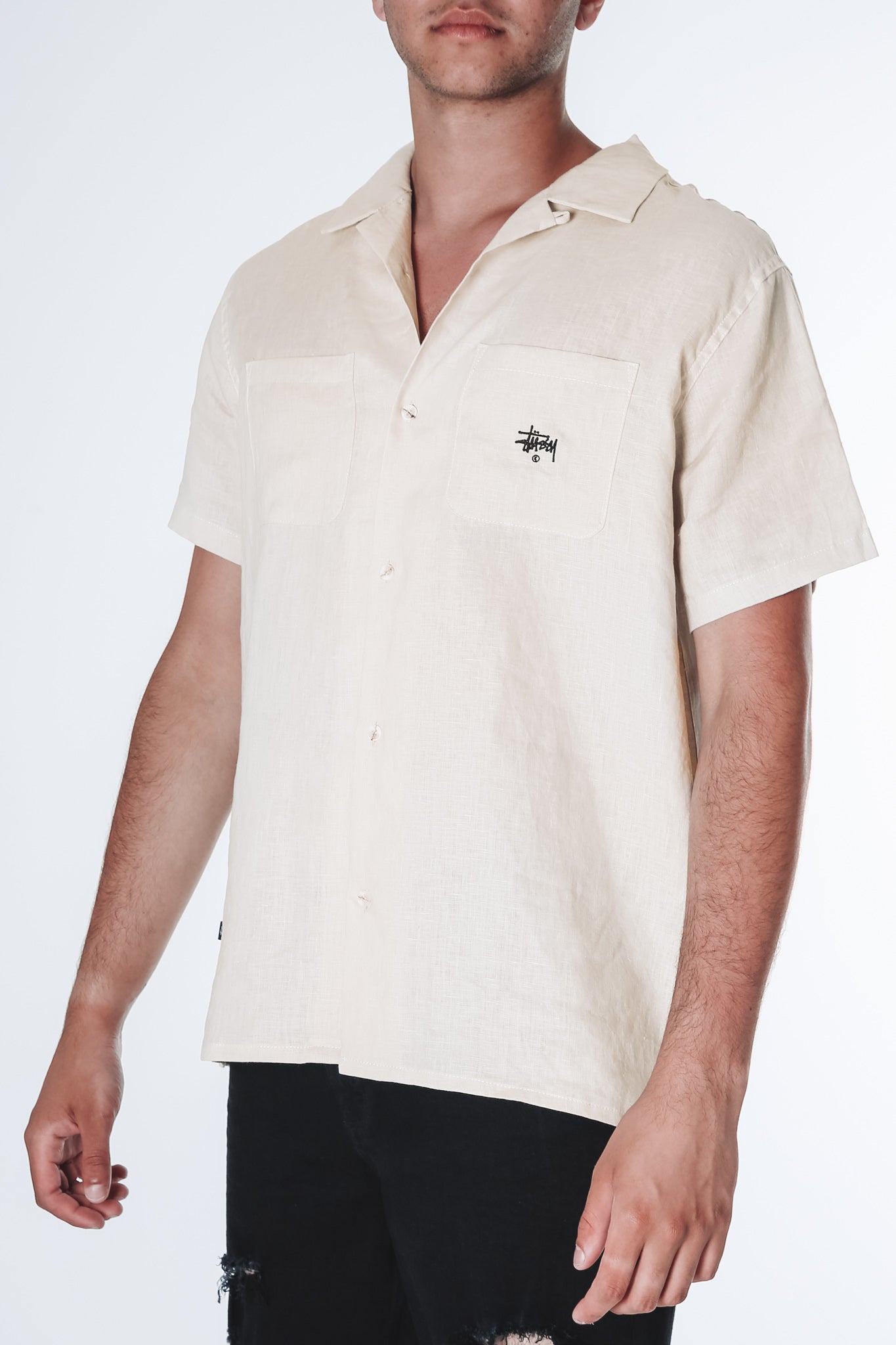 Linen Short Sleeve Shirt Off White