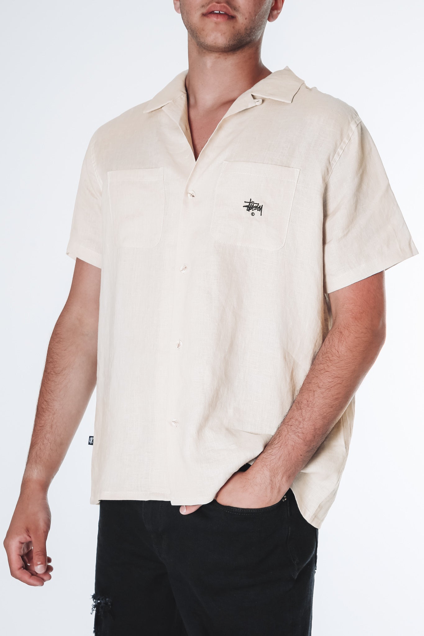 Linen Short Sleeve Shirt Off White