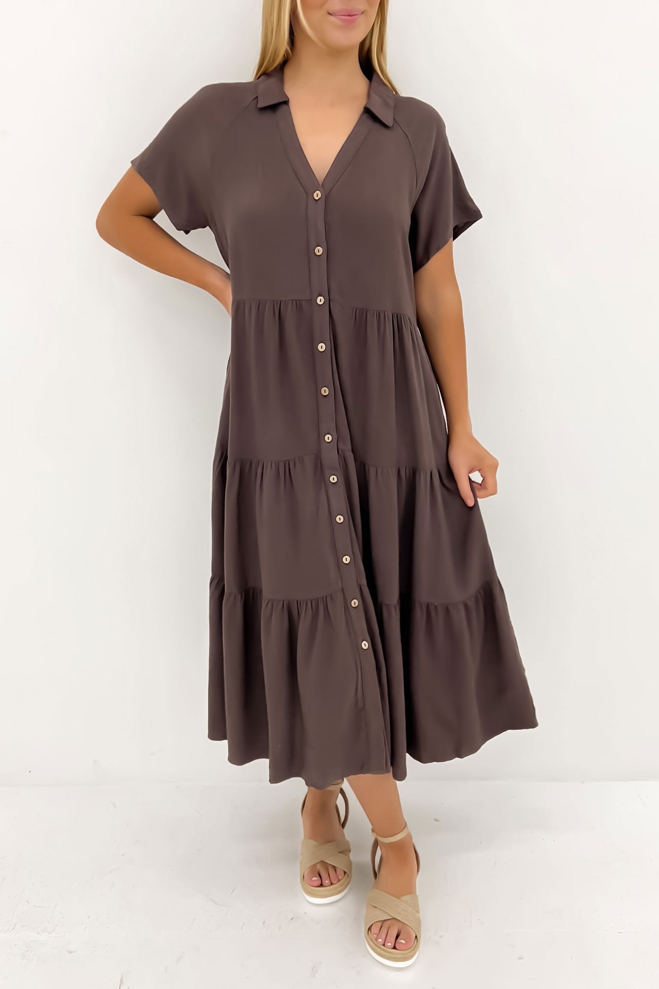 Little Paradise Midi Dress Brown