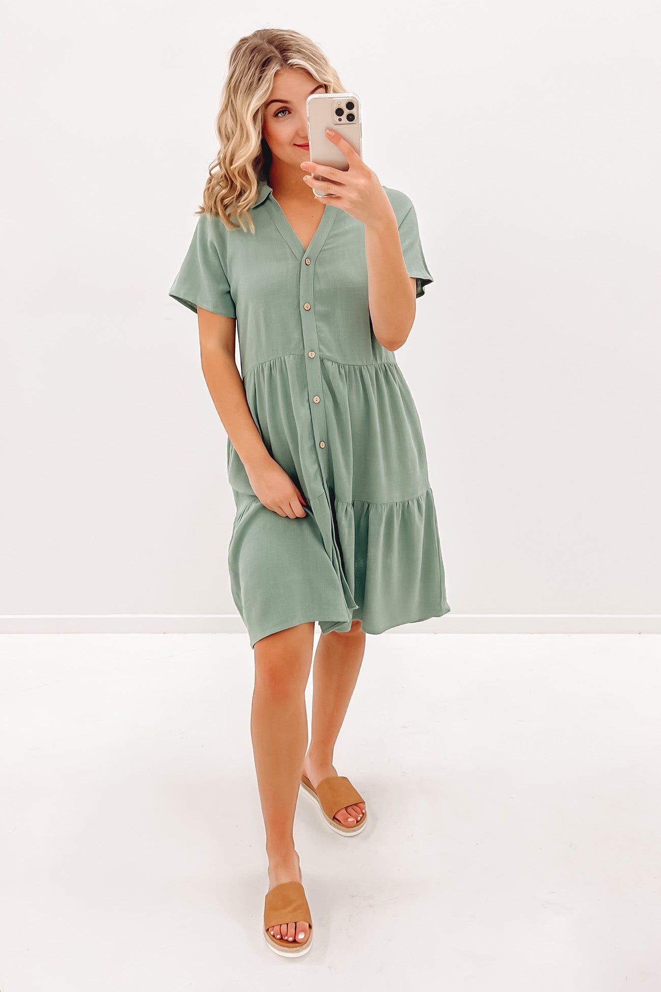 Little Paradise Mini Dress Sage