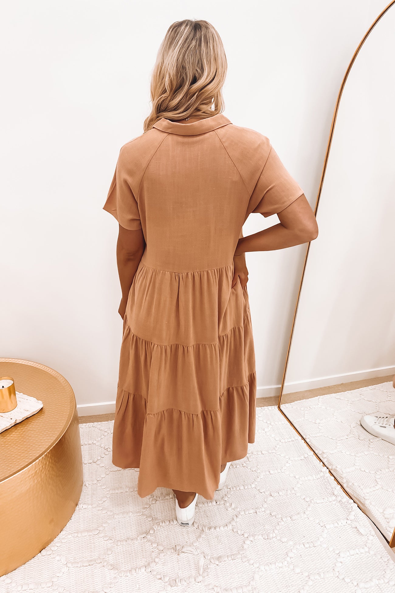 Little Paradise Midi Dress Tan