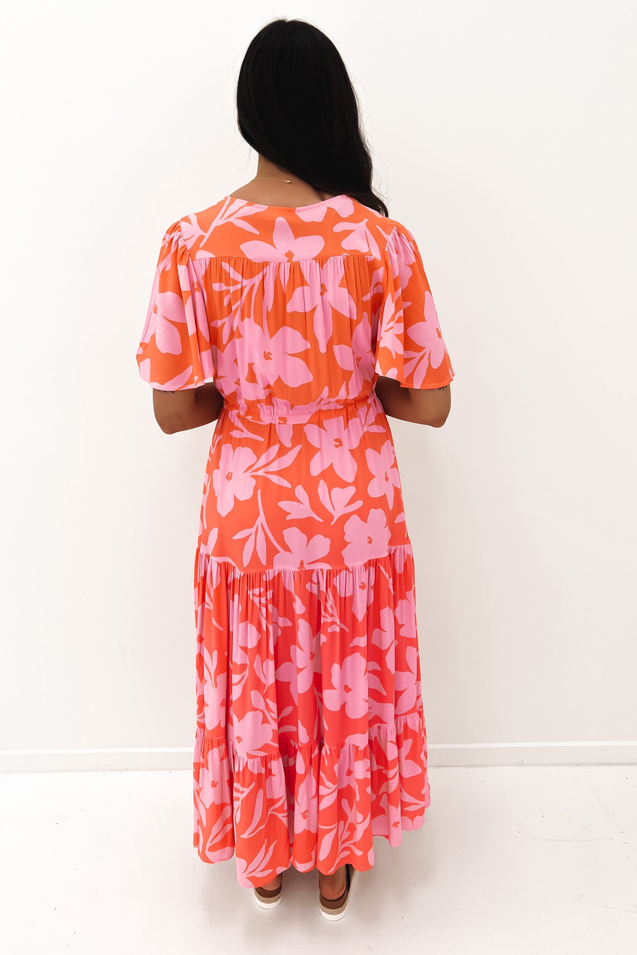 Livia Maxi Dress Orange Pink