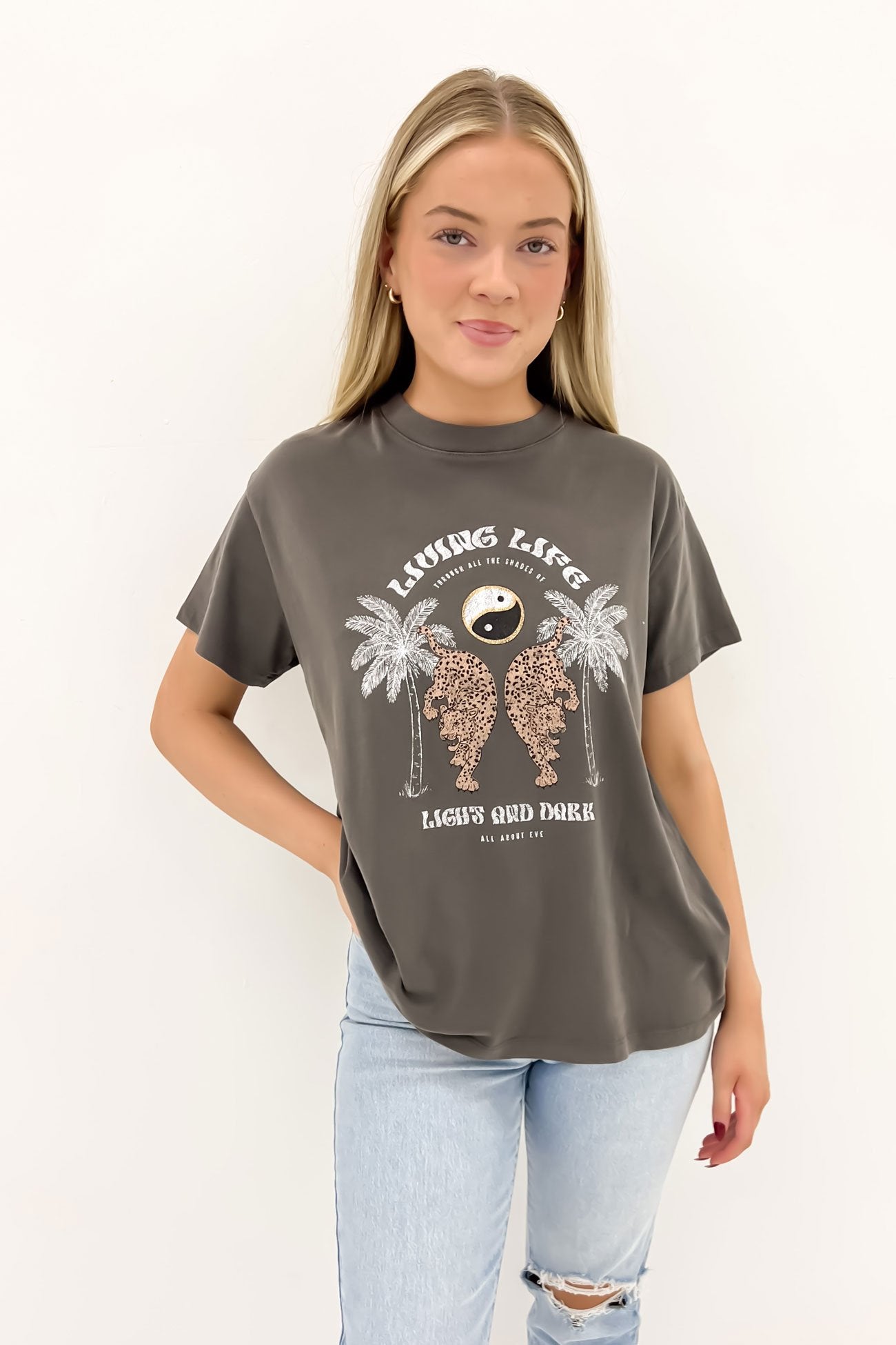 Living Life Standard Tee Charcoal