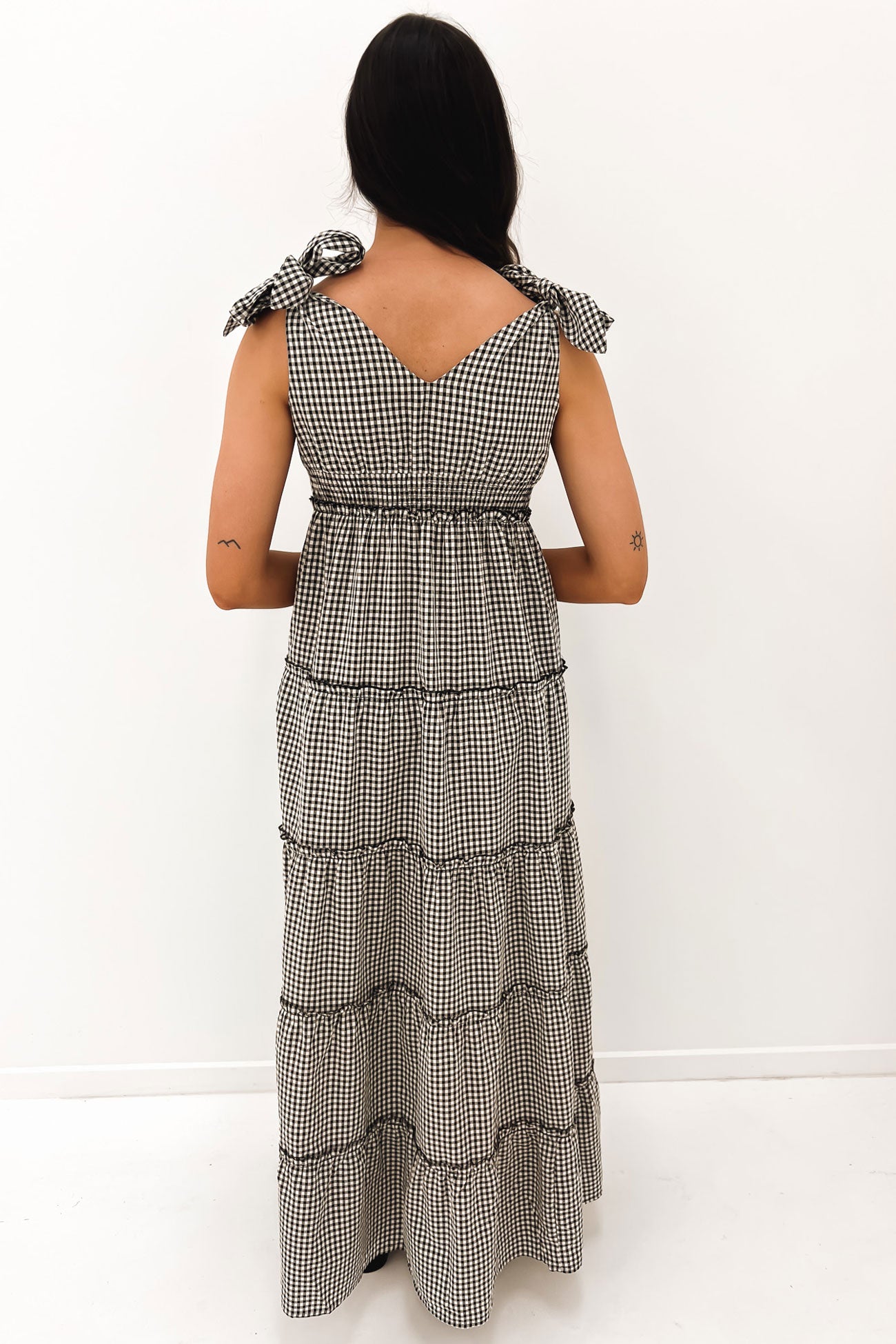 Liz Maxi Dress Black Check