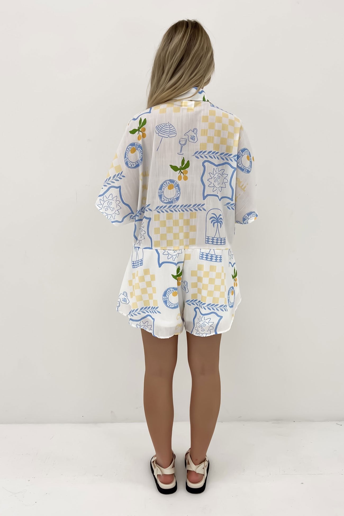 Lucia Playsuit Blue Yellow Holiday