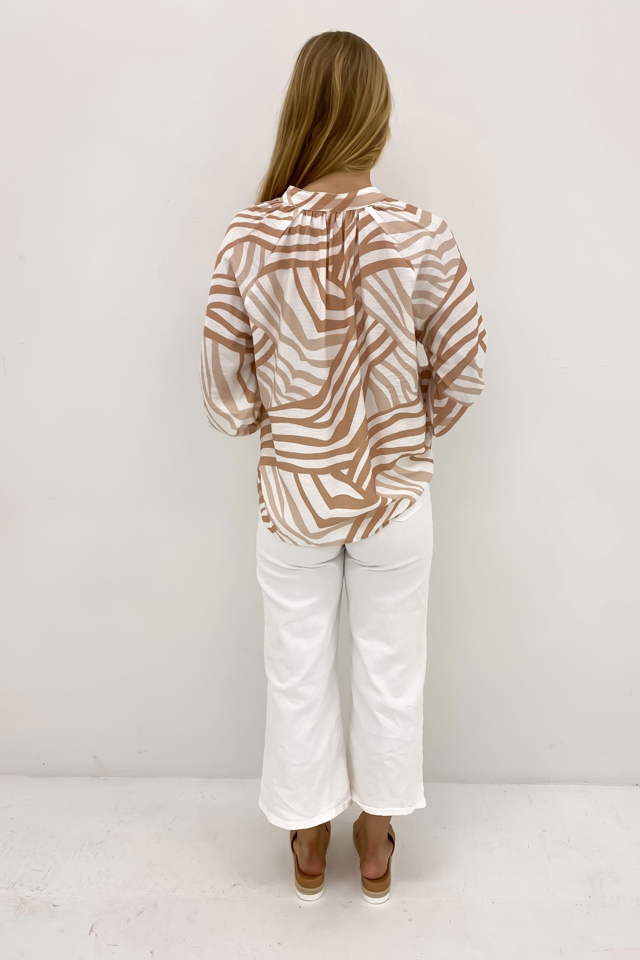 Lucia Top Zebra Latte White