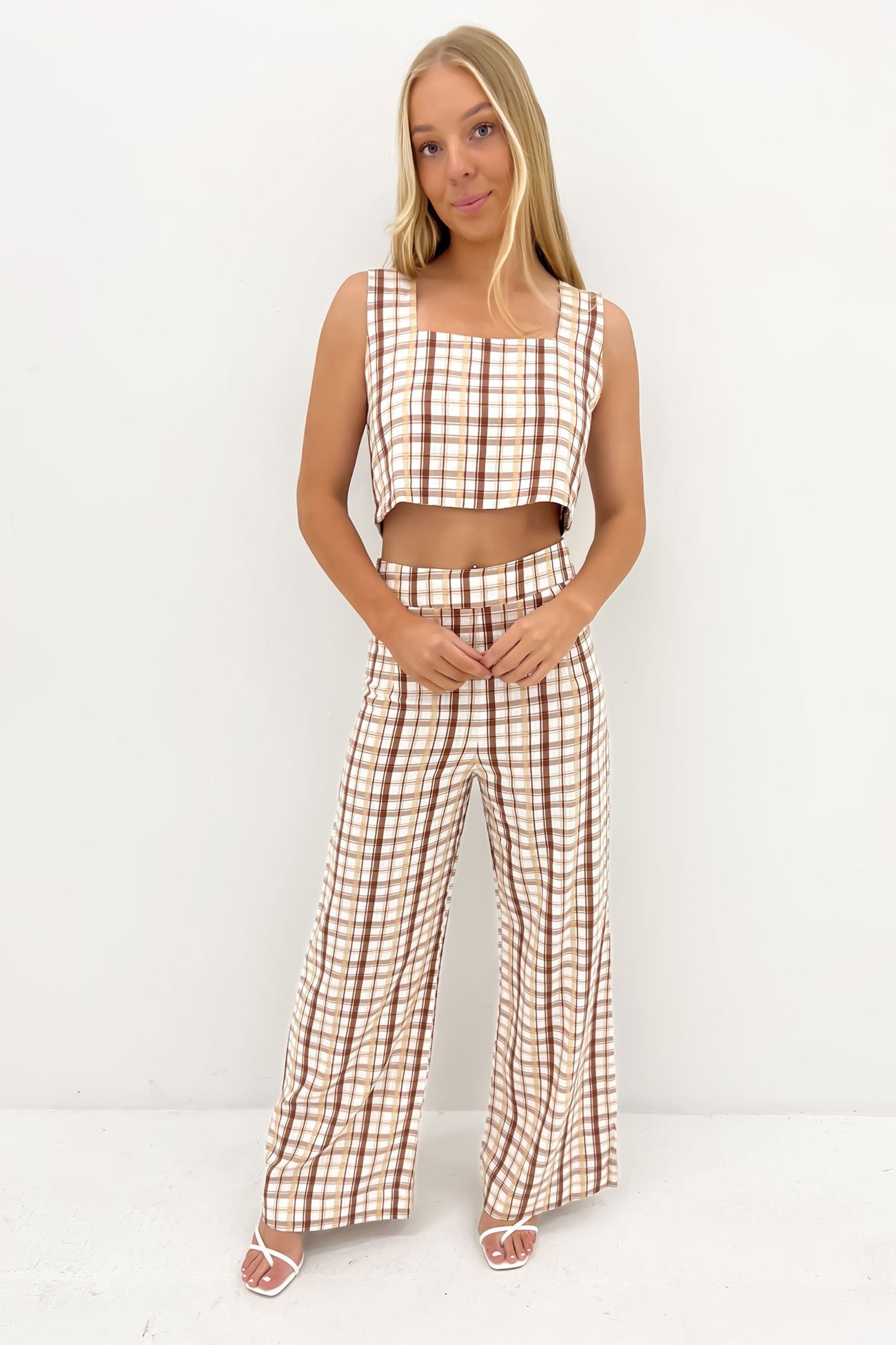 Lulu Pant Brown Check