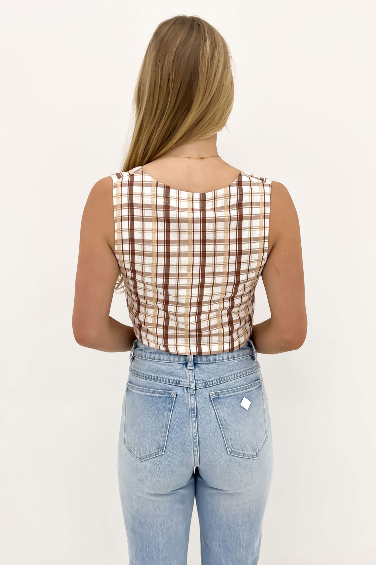 Lulu Top Brown Check