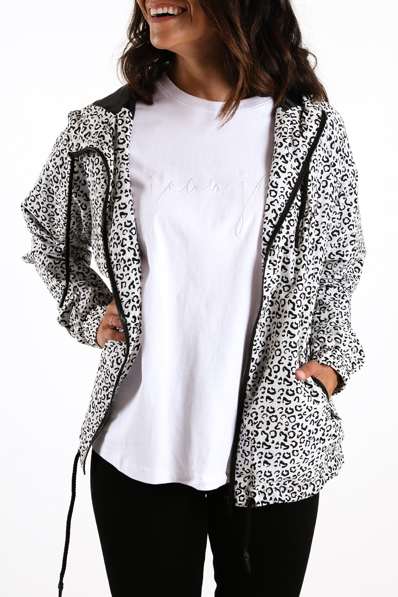 Luxe Leopard Spray Jacket Black