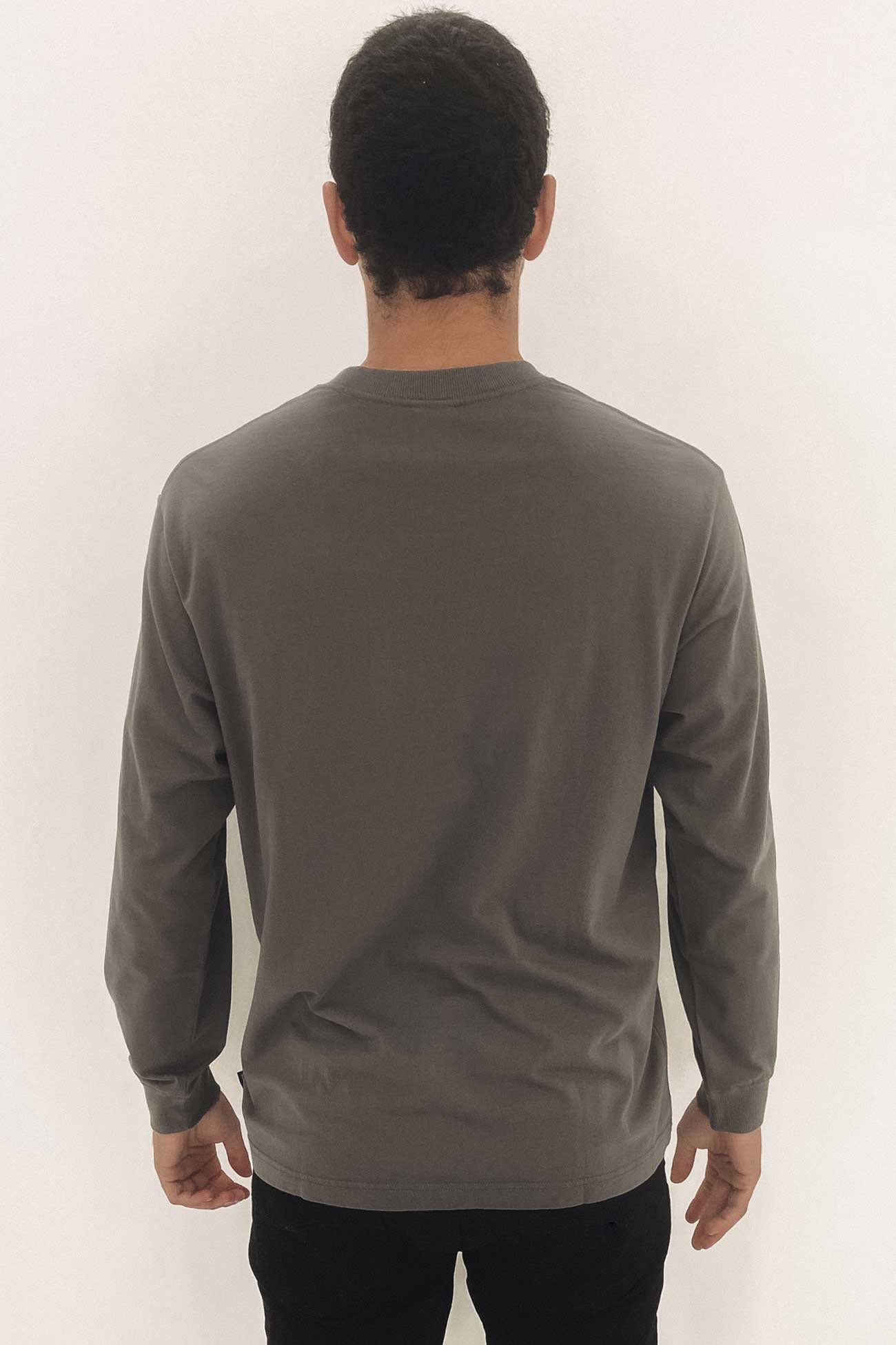 Luxury Recycled Long Sleeve Tee Steel