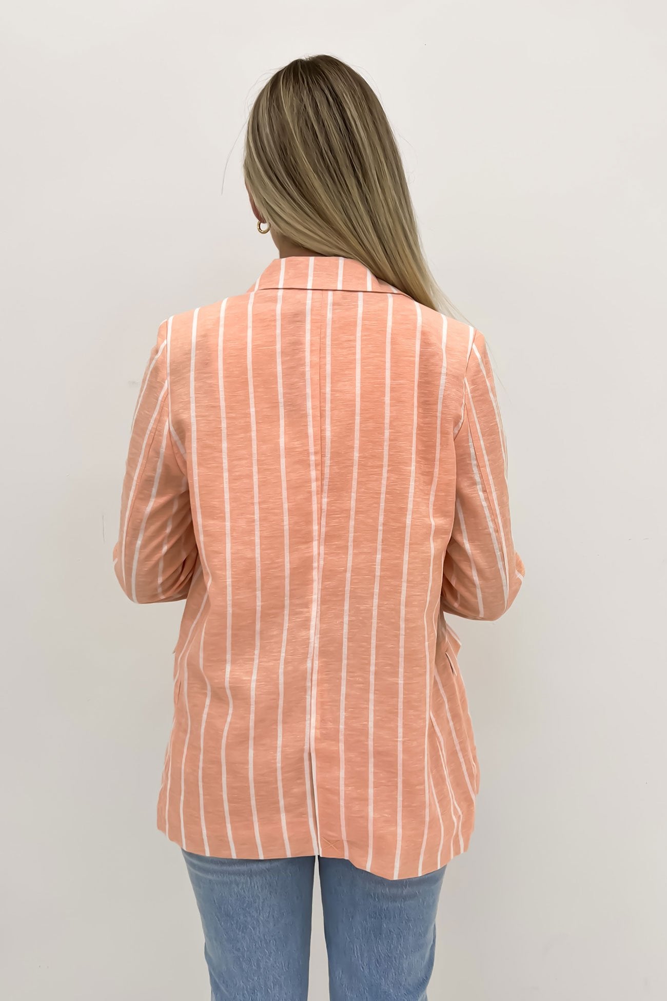 Lydia Striped Blazer Peach Stripe