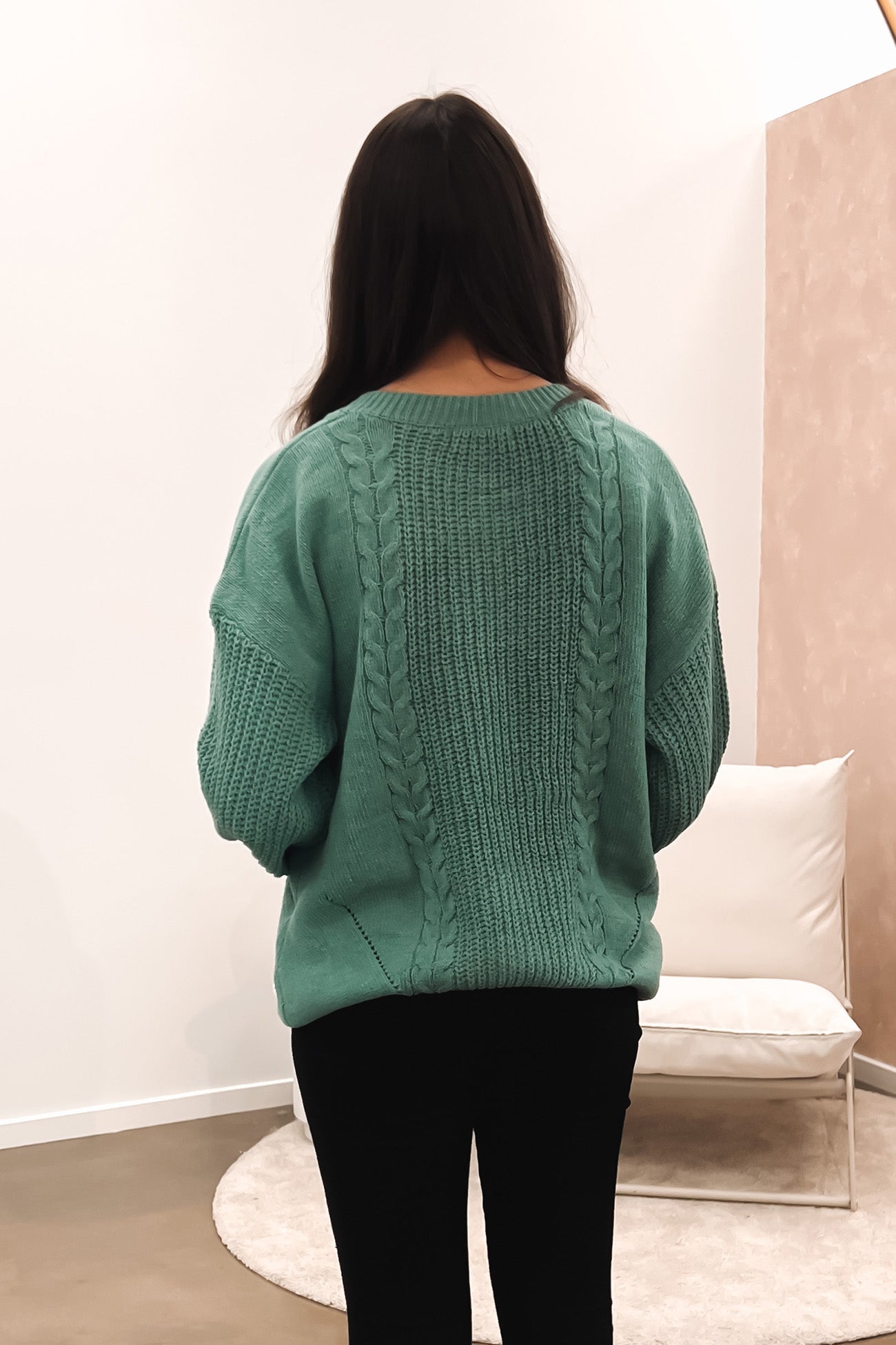 Mae Knit Teal Green