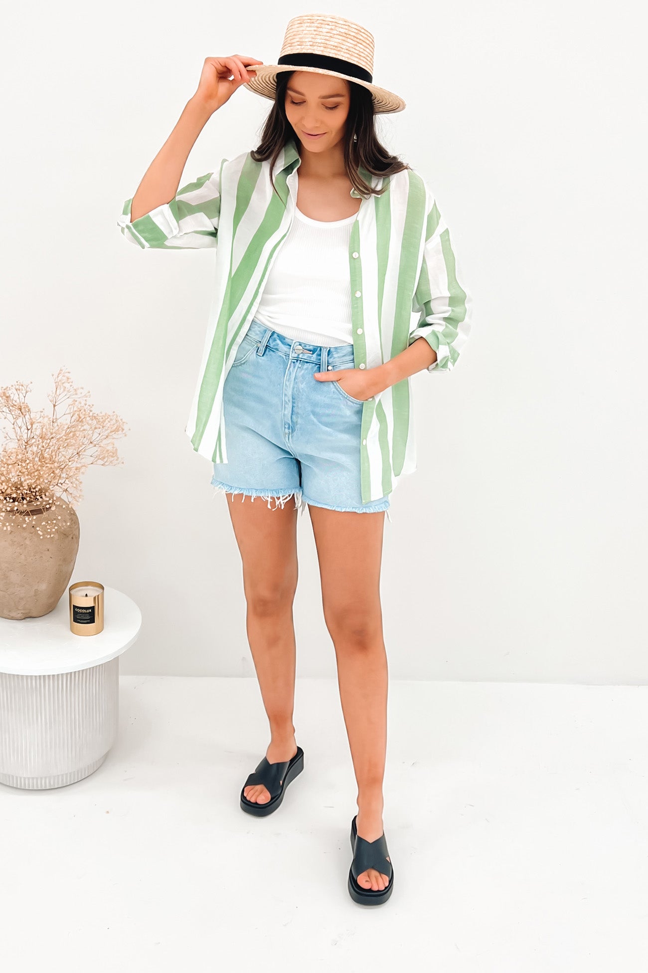 Maeve Shirt Green Stripe