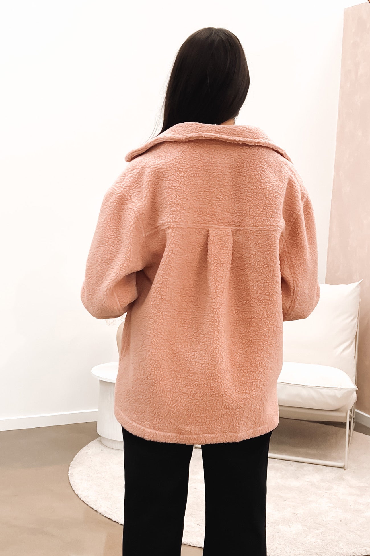 Maisy Sherpa Jacket Blush