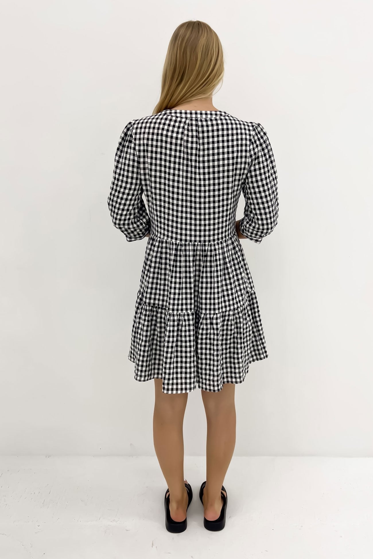 Mallory Mini Dress Black Gingham