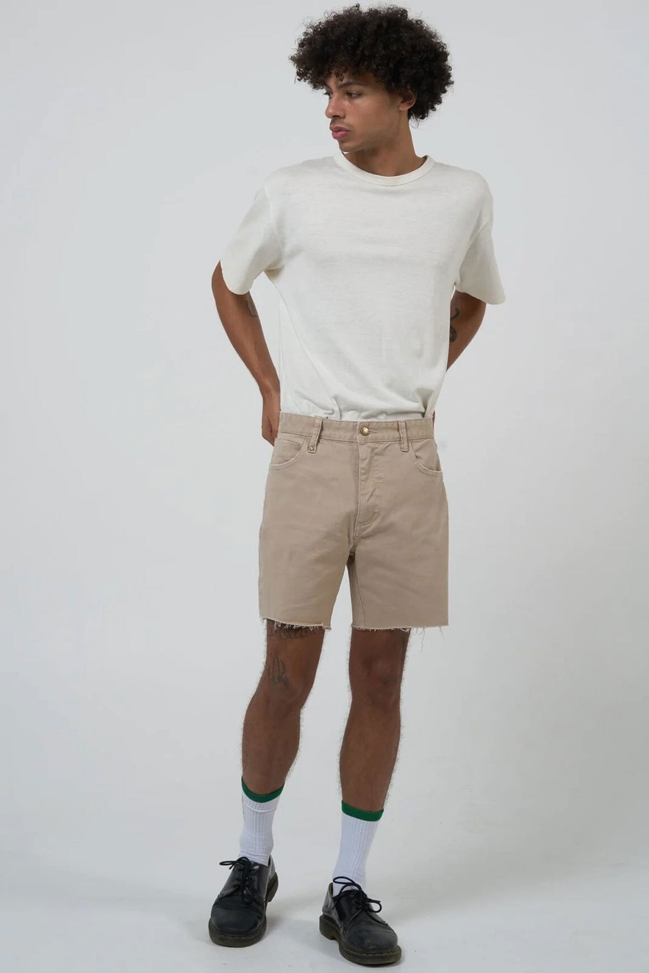 Mandude Denim Short Smokey Taupe