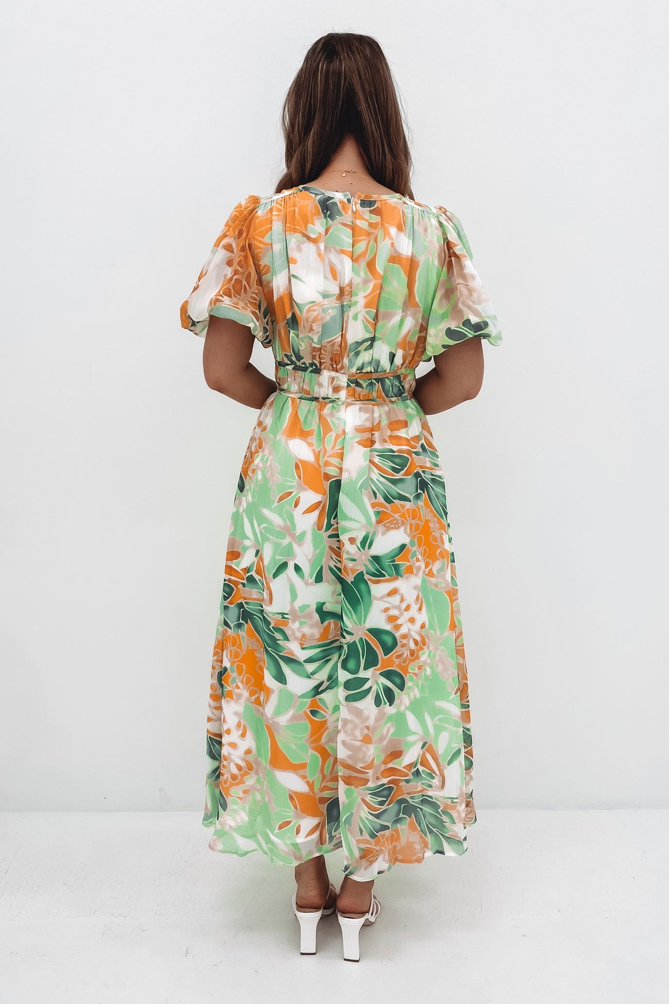 Marcus Midi Dress Green Miami Floral