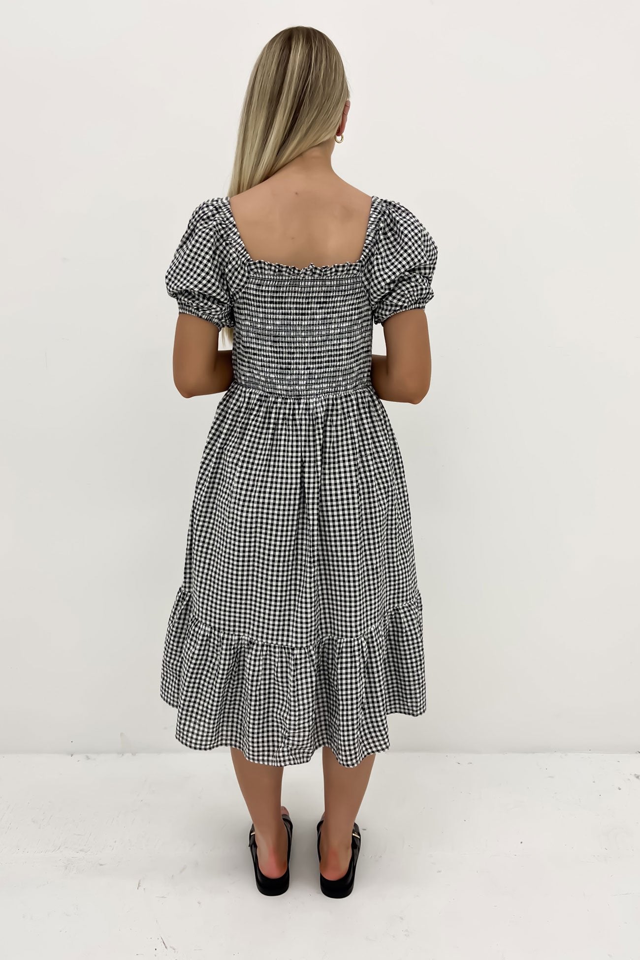 Marlee Midi Dress Black Gingham