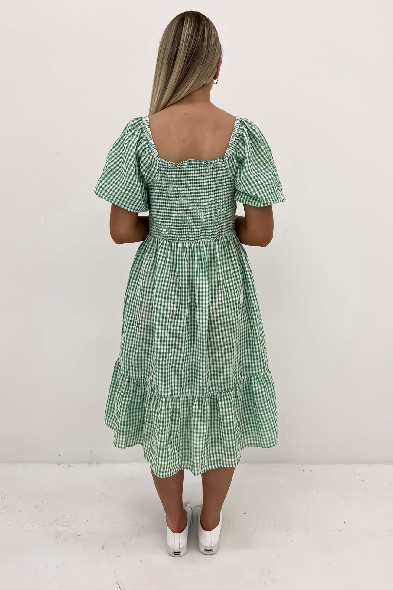 Marlee Midi Dress Green Gingham