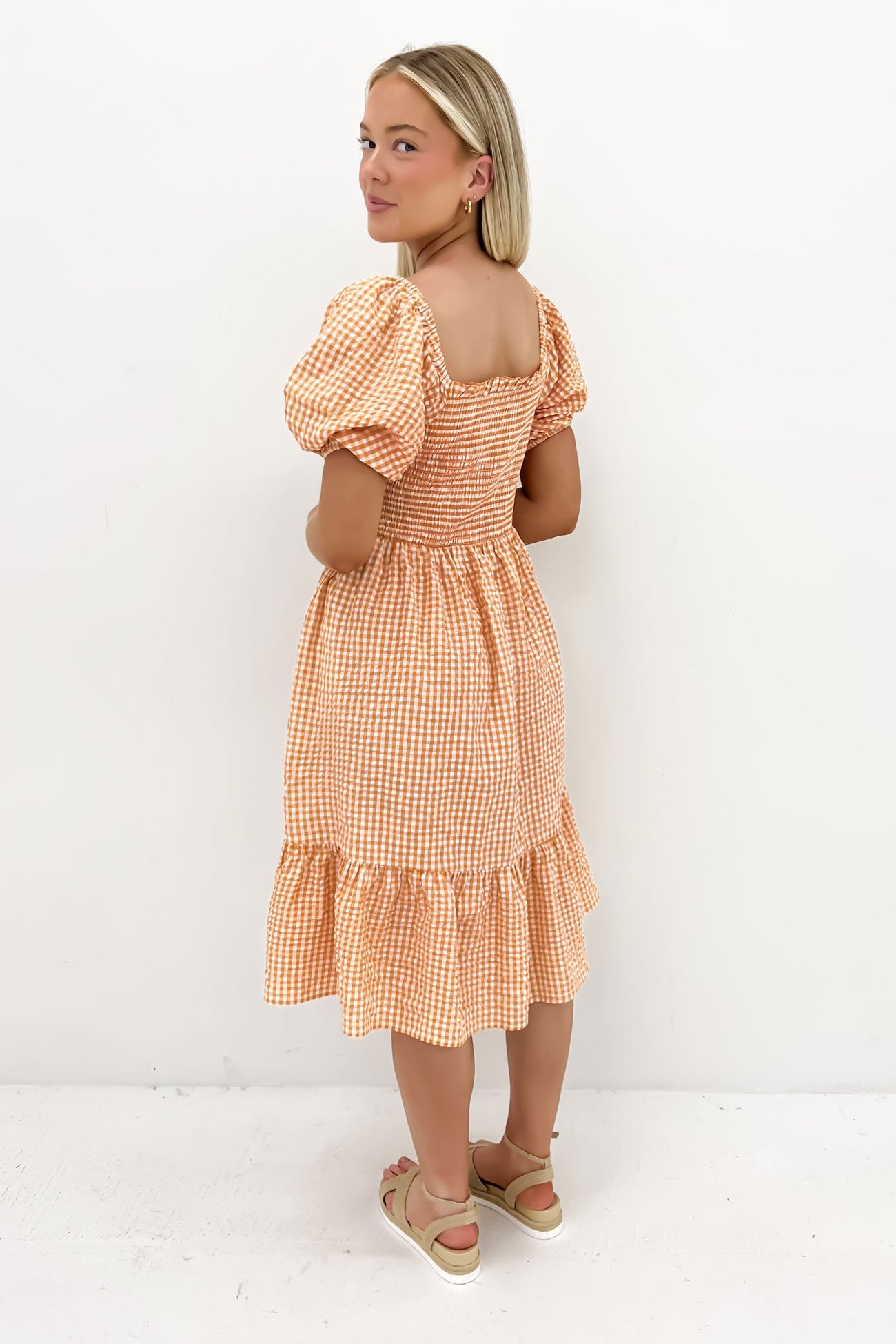 Marlee Midi Dress Mango Gingham