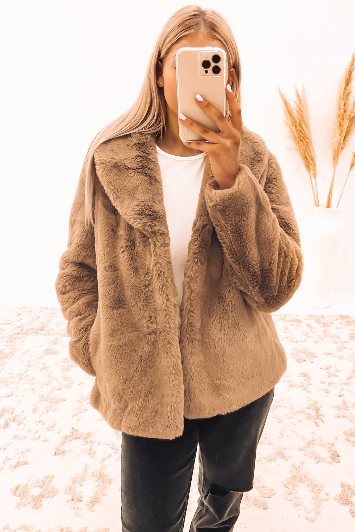 Tan hotsell fuzzy jacket