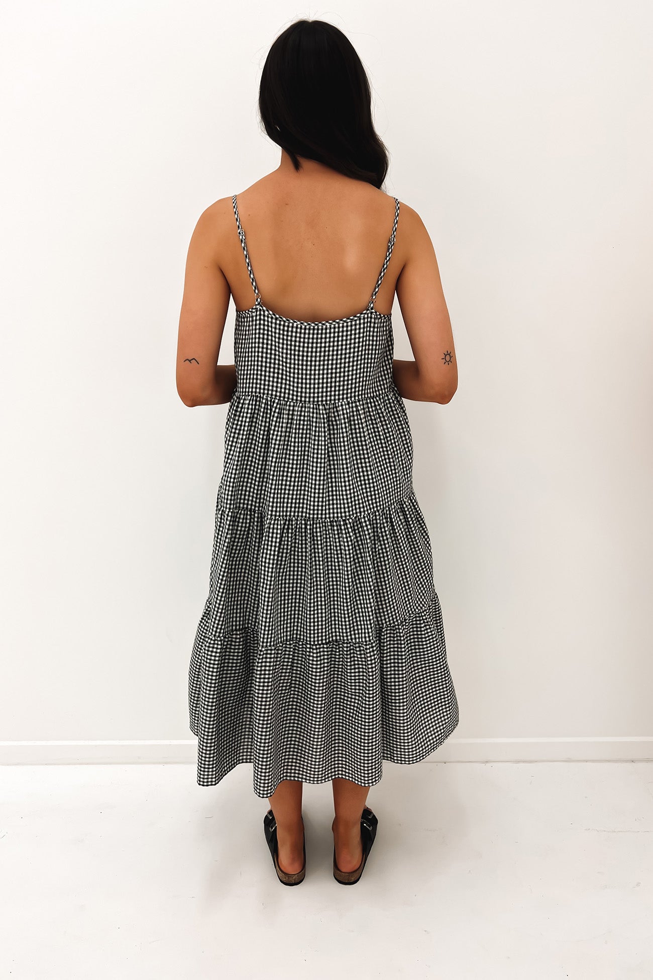 Mattie Midi Dress Black Check