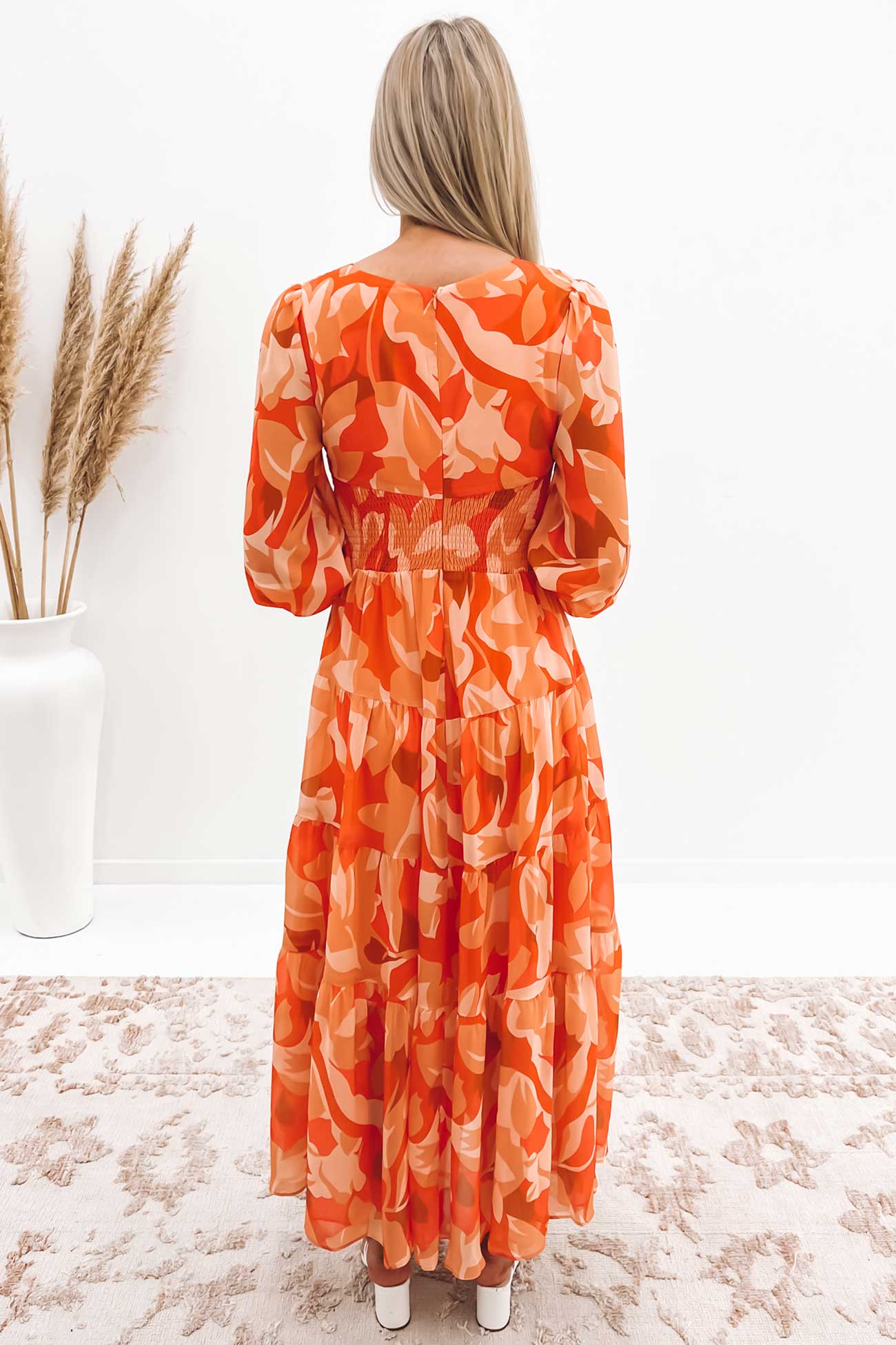 Mayes Maxi Dress Orange Multi