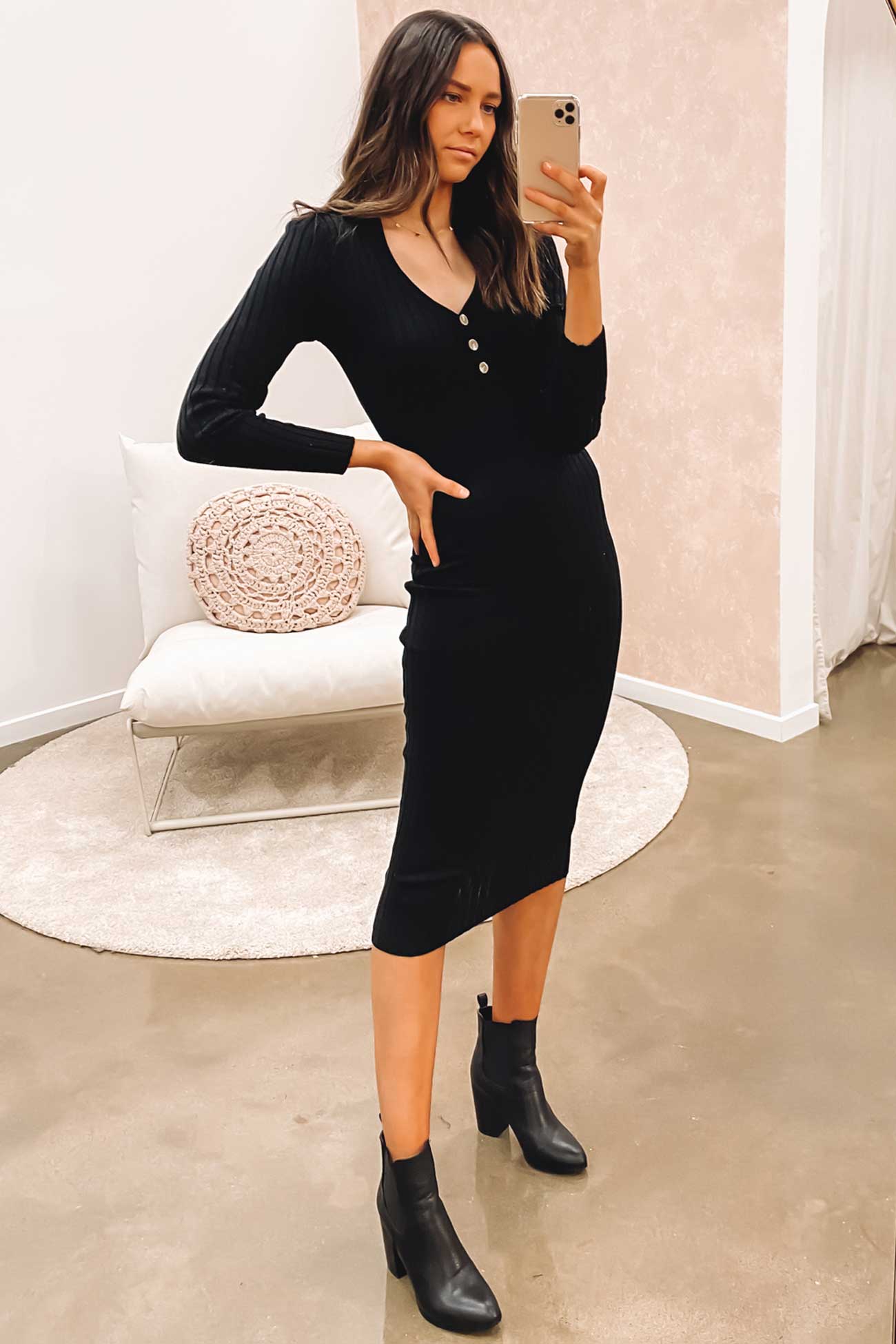 Maylah Midi Dress Black