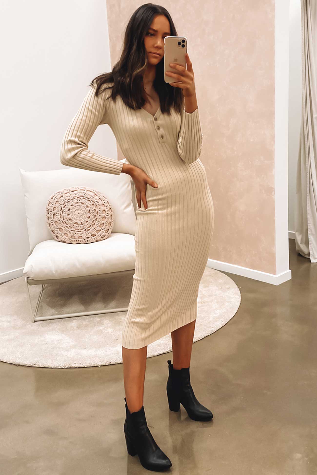 Maylah Midi Dress Oatmeal