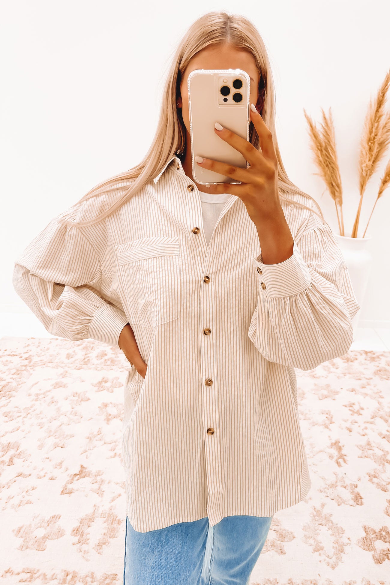 Melodie Shirt Beige Stripe