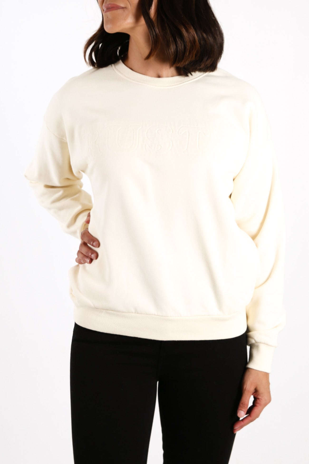 Mia Crew Neck Fleece Whisper White