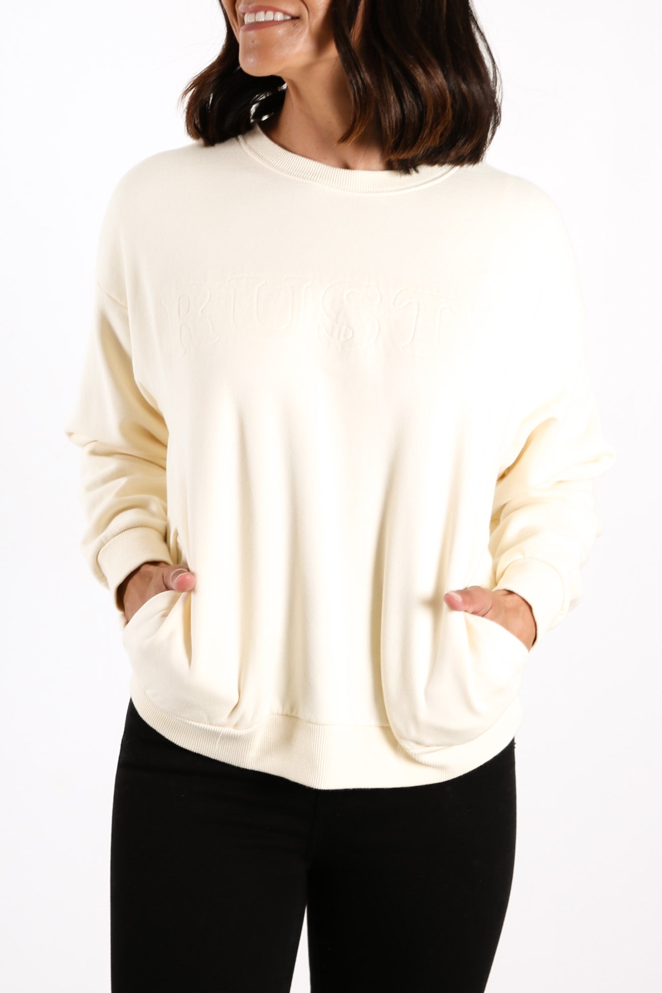 Mia Crew Neck Fleece Whisper White