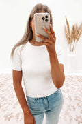 Micaela Ribbed Top Oatmeal