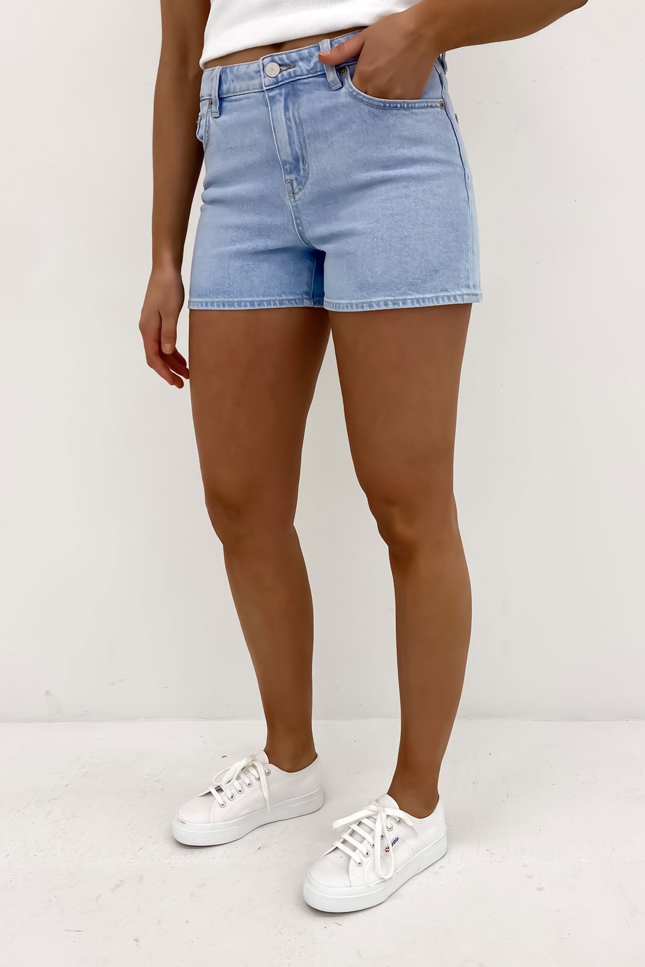 Mid Mom Short Ariel Blue