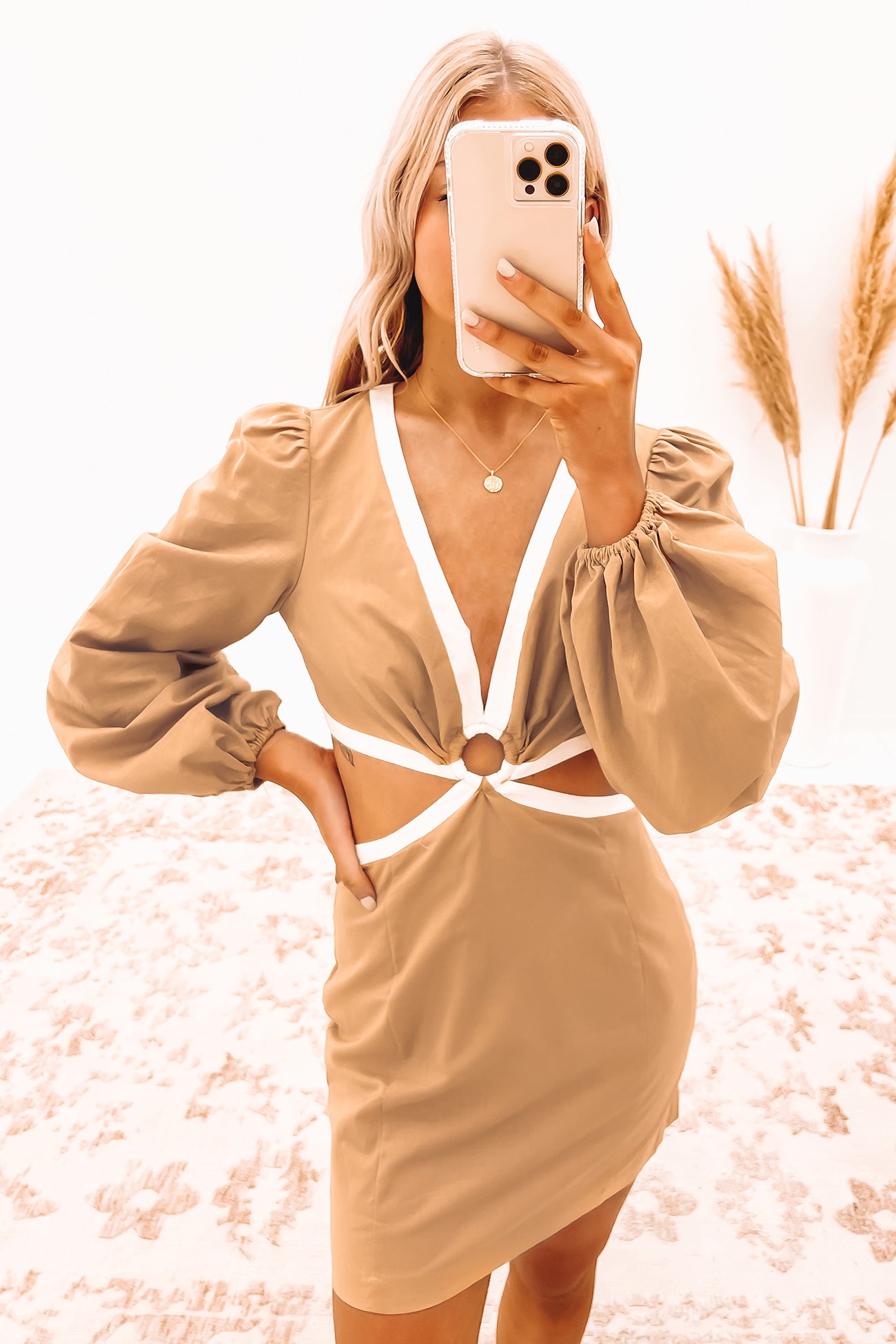 Mikaila Mini Dress Beige