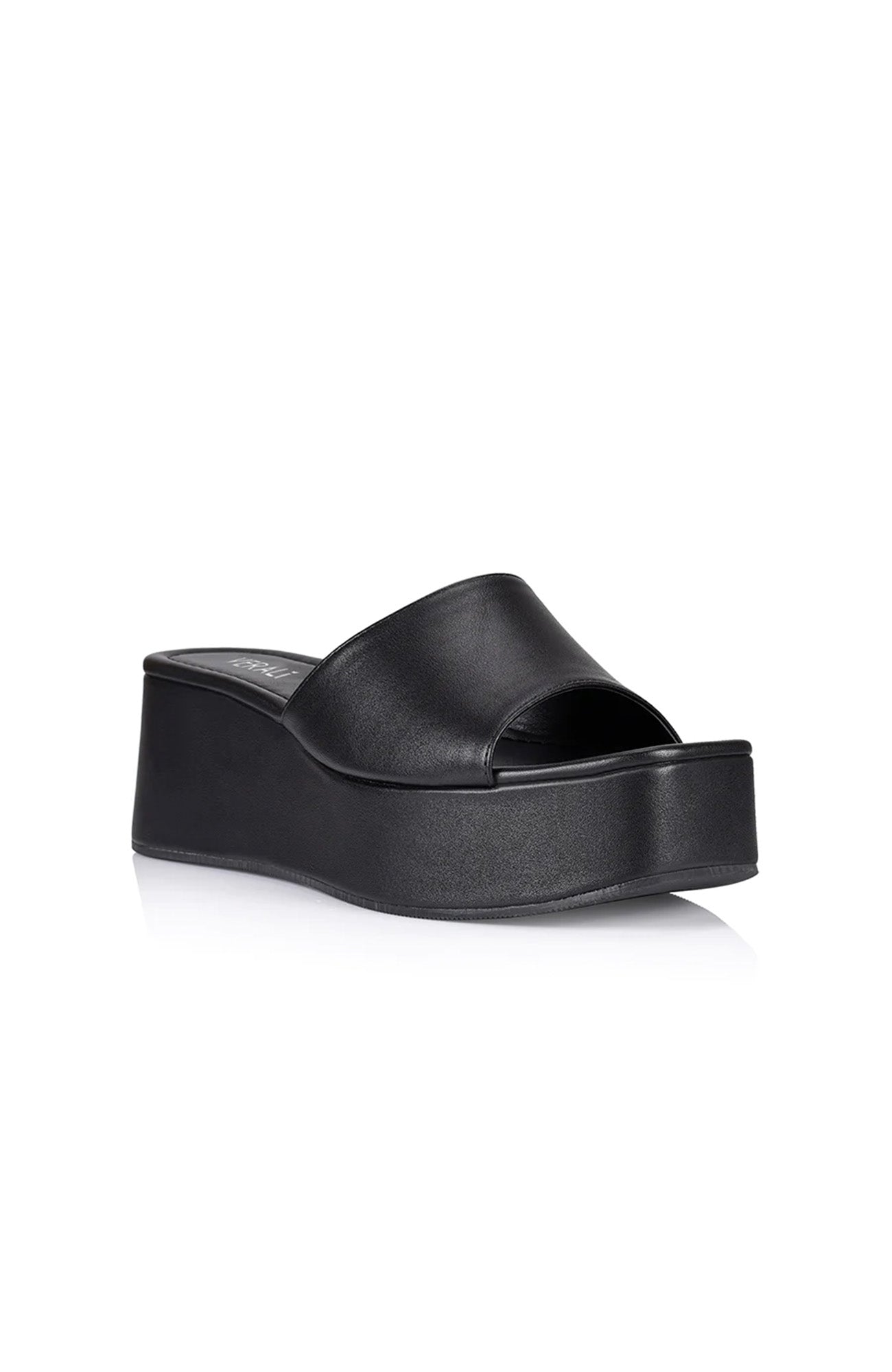 Millie Flatform Slides Black Smooth