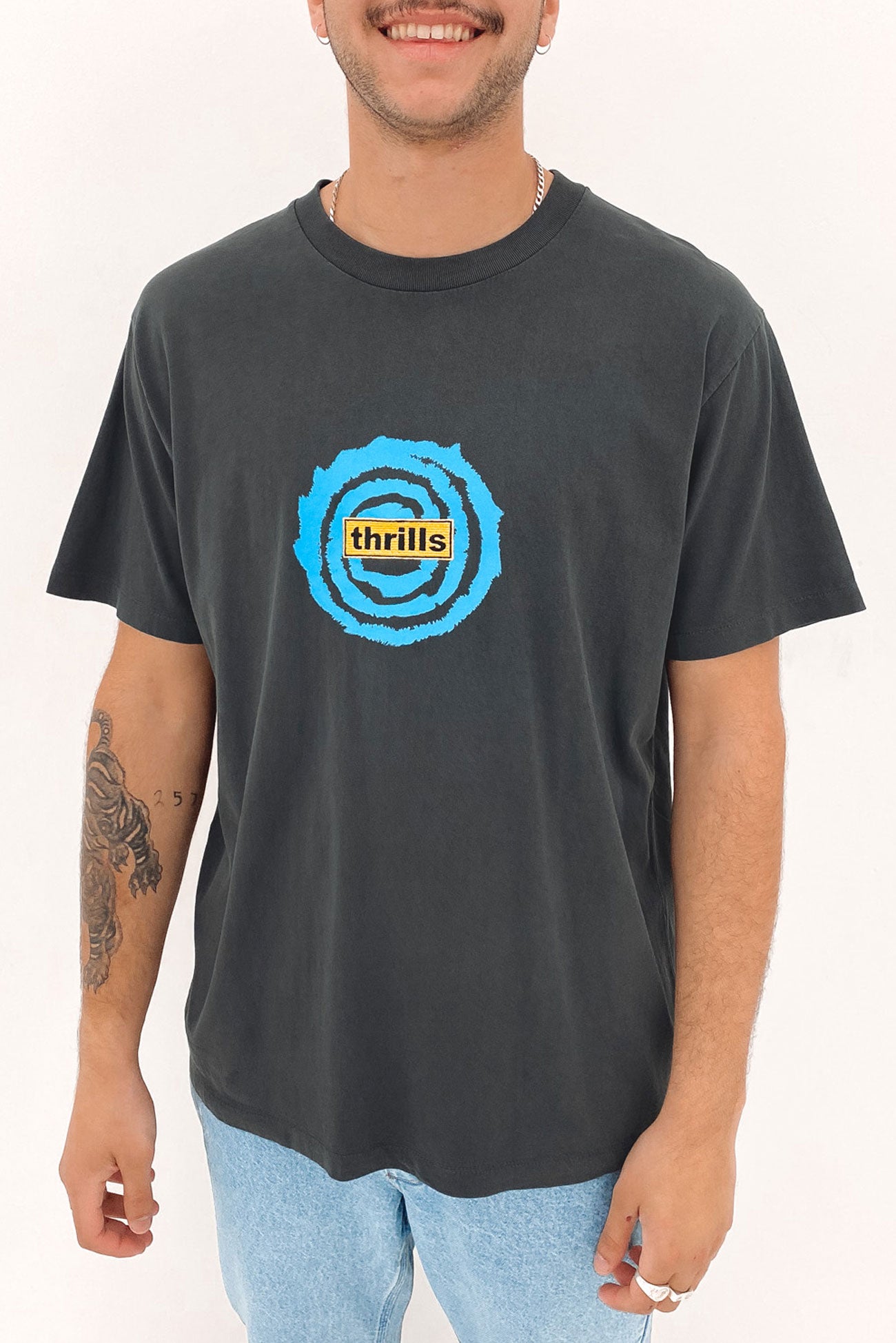 Mind Swirl Merch Fit Tee Dark Charcoal