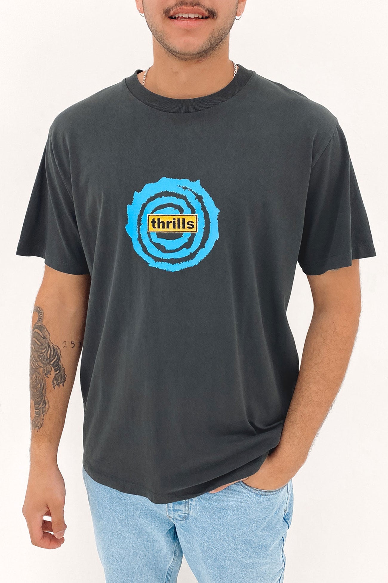 Mind Swirl Merch Fit Tee Dark Charcoal