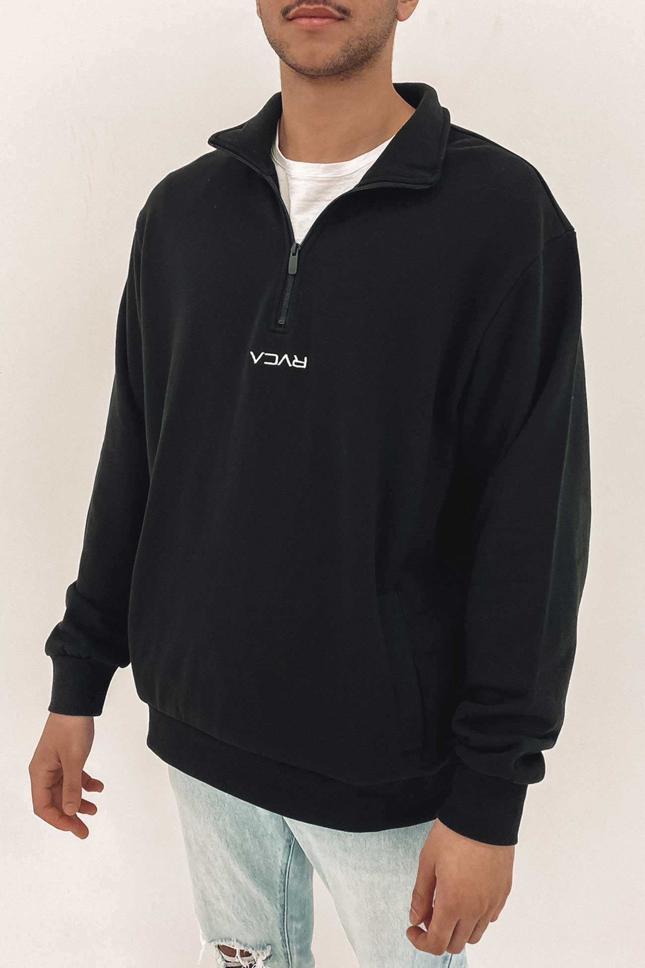 Mini Flipped Half Zip Black