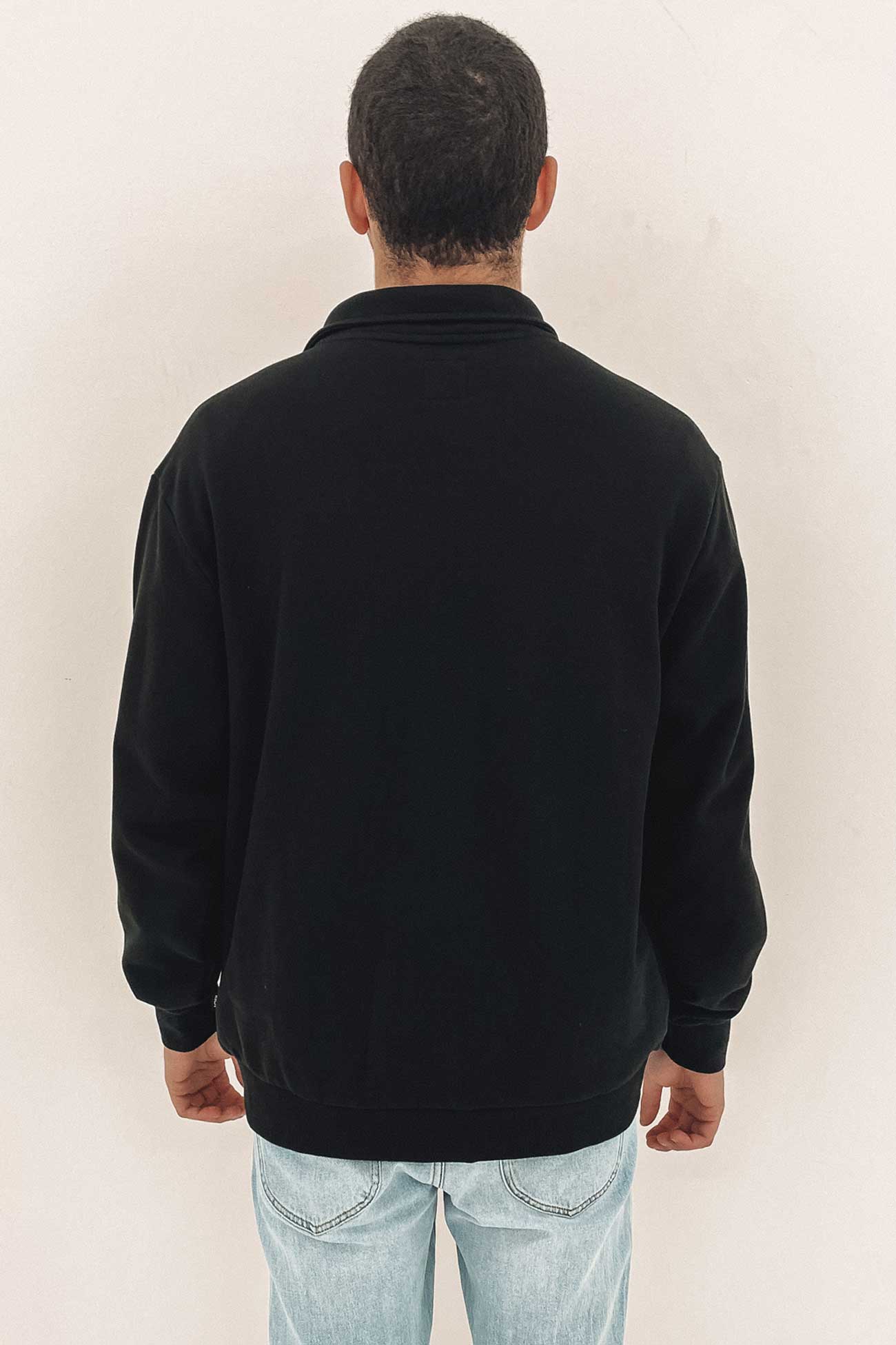 Mini Flipped Half Zip Black