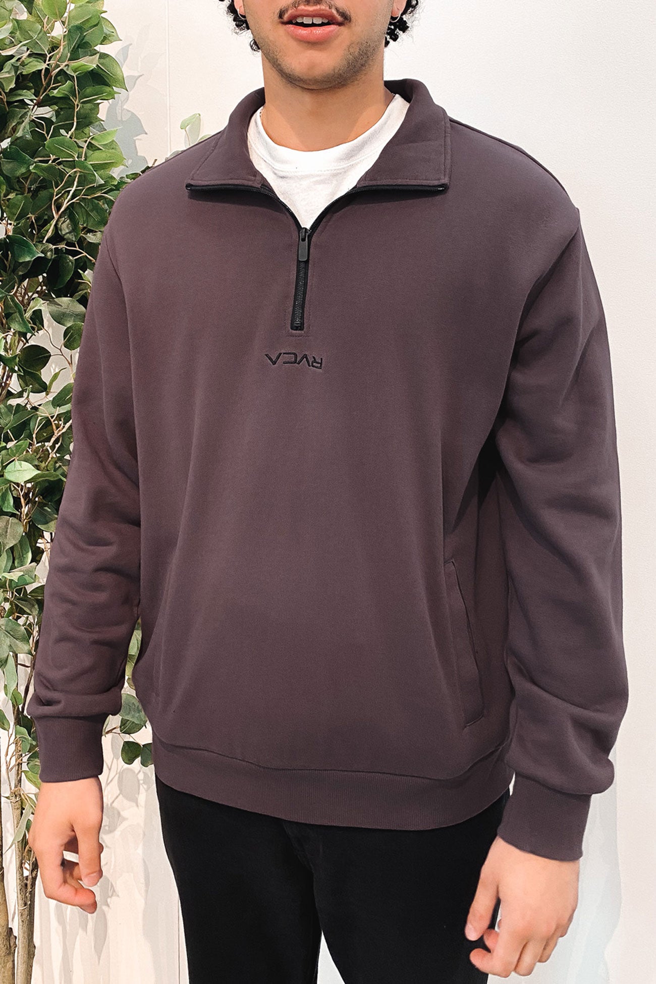 Mini Flipped Half Zip Jumper Dark Plum