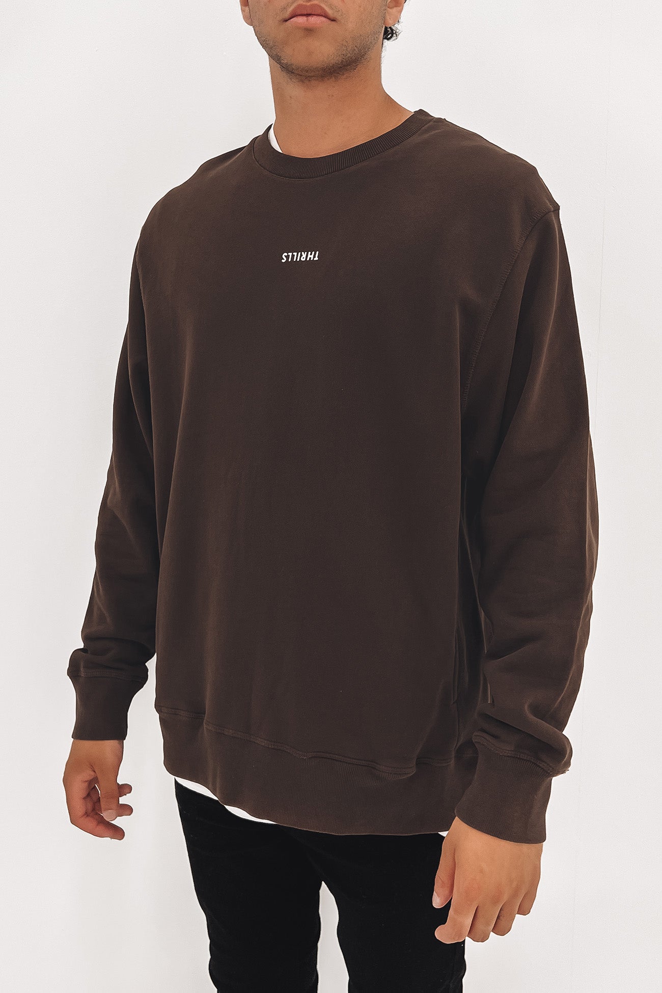 Minimal Thrills Oversize Crew Postal Brown