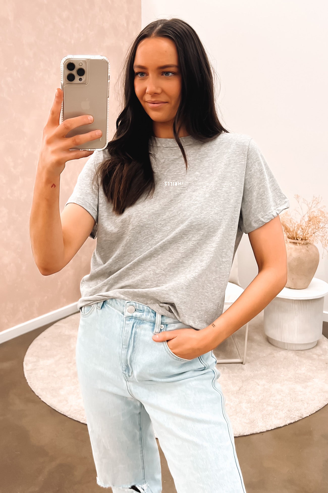 Minimal Thrills Relaxed Tee Grey Marle