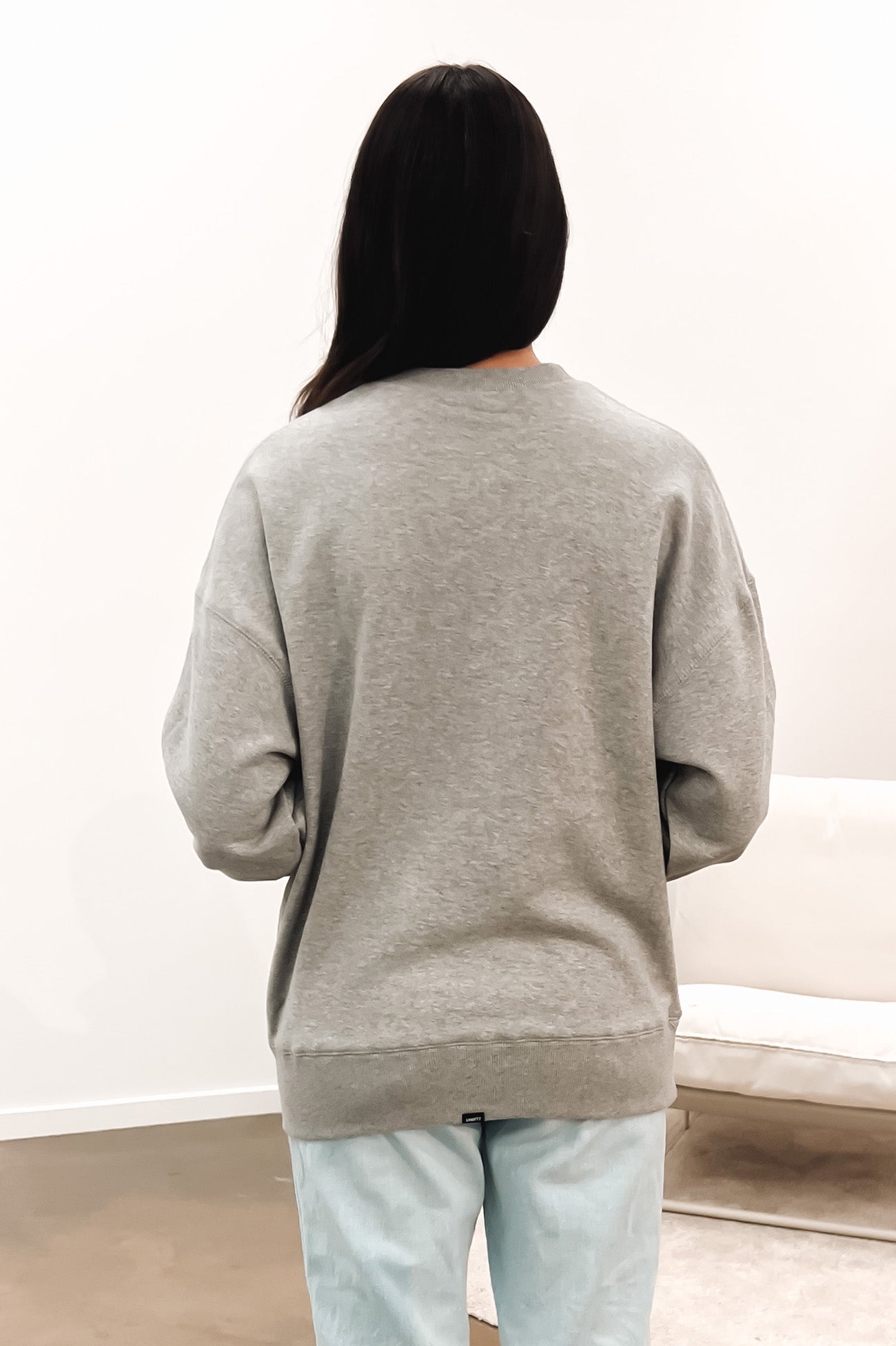 Minimal Thrills Slouch Crew Grey Marle