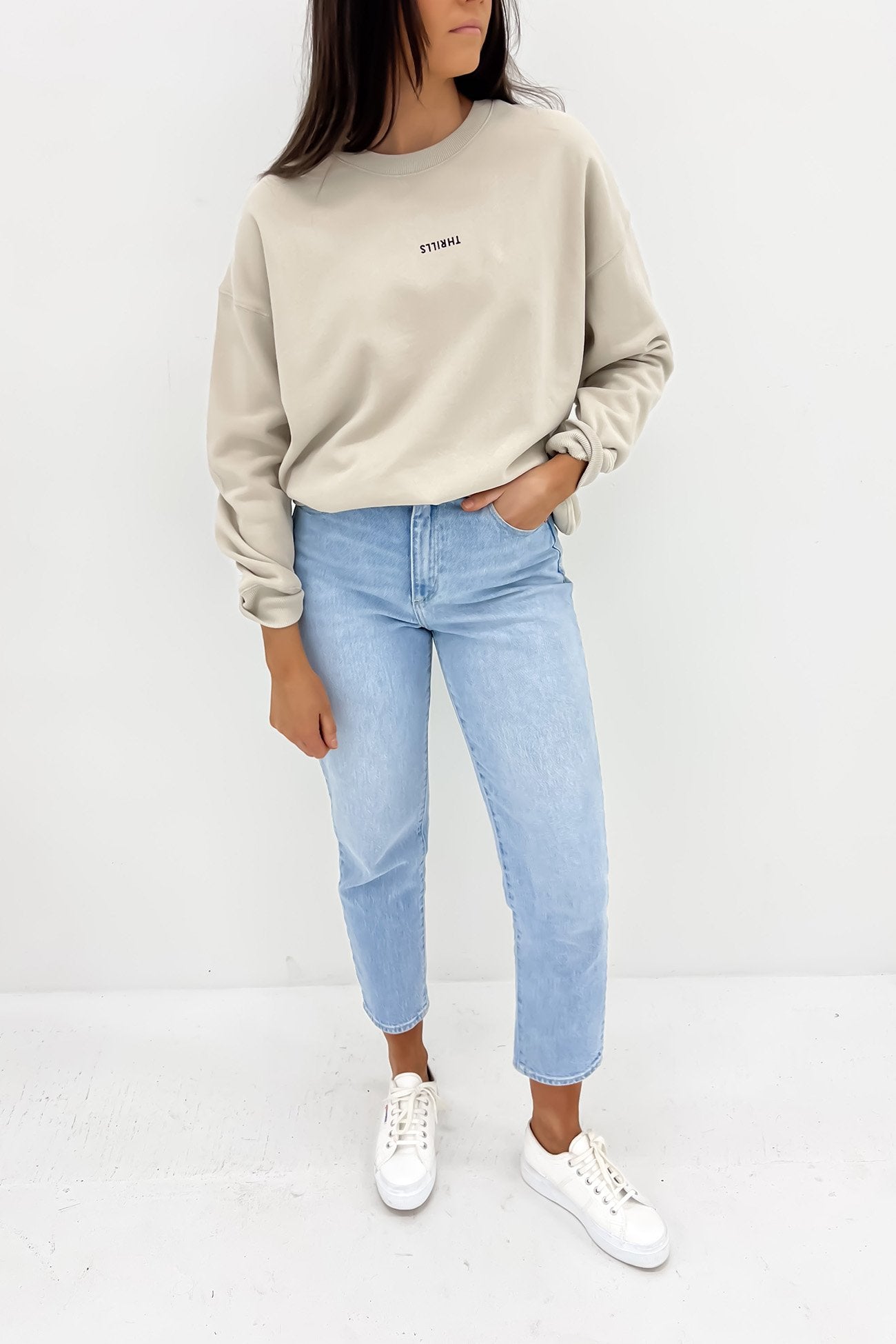 Minimal Thrills Slouch Crew Oatmeal